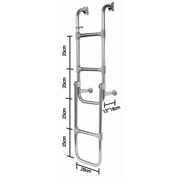 Stainless Steel Folding Boarding Ladders (AISI 316)-3 + 2 Step