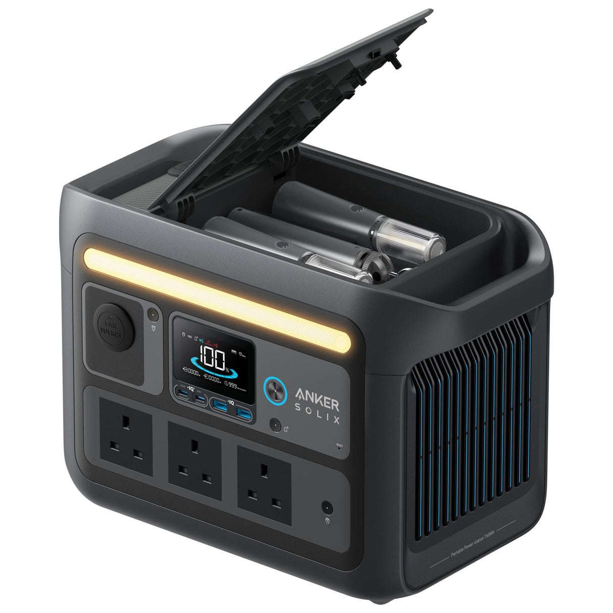 Anker Solix C800 Plus Portable Battery Power Station, 768Wh, 1200W, For Camping Outdoor Travel Fishing