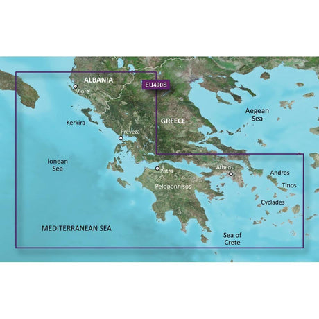 Garmin BlueChart G3 Vision - VEU490S: Greece West Coast & Athens - PROTEUS MARINE STORE