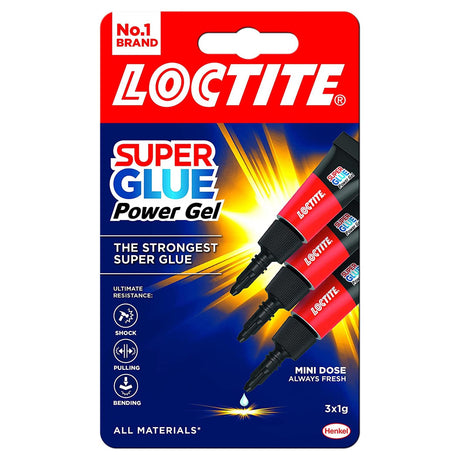 Loctite Mini Trio Super Glue Power Gel 3 x 1g - PROTEUS MARINE STORE