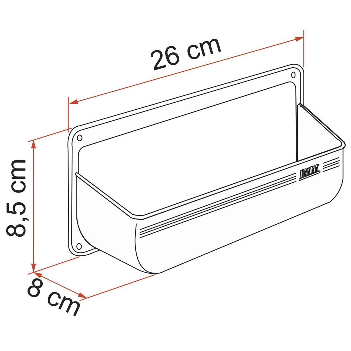 Fiamma Vehicle Storage Pocket Medium with Screws  - White, 03177-01-