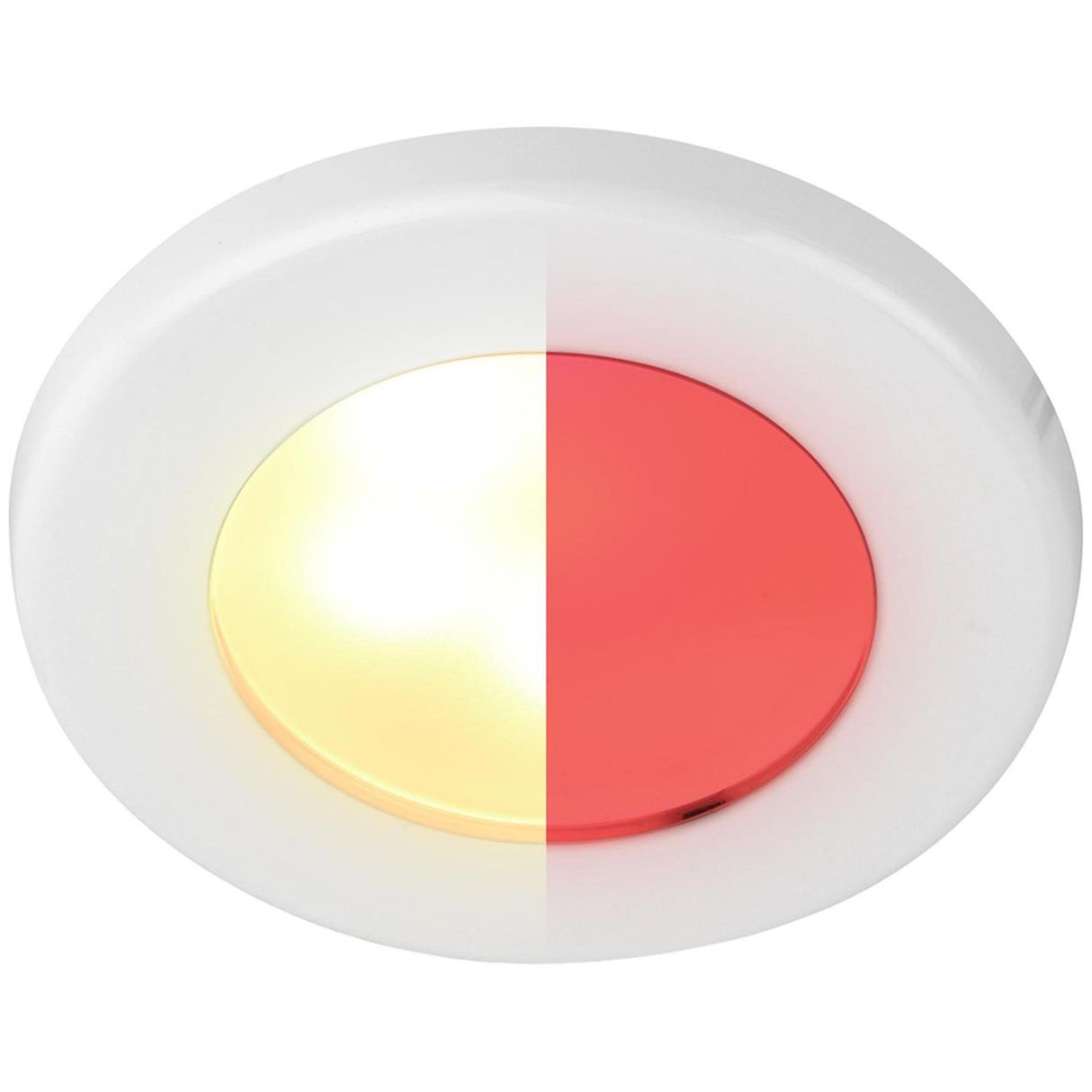 Hella EuroLED 75 Low Profile Round Light (White Case / Warm White+Red)