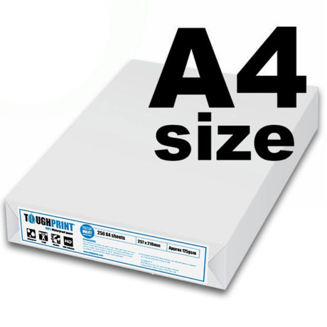 ToughPrint Waterproof A4 Paper for Inkjet Printer, Use Maps, Signs & Documents Print - 250 Sheets - PROTEUS MARINE STORE