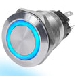 Blue Sea LED Push Button Switch SS 10A Off-On Blue - PROTEUS MARINE STORE