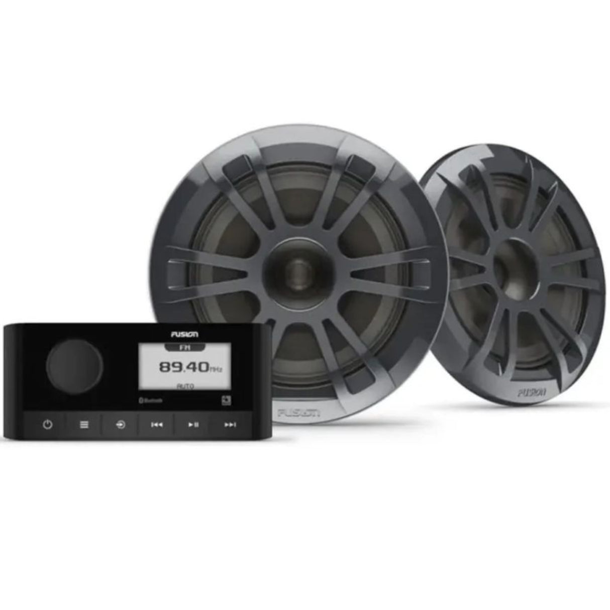 Fusion MS-RA60 Marine Stereo & EL Series 6.5" 80W Sports Grey Speakers