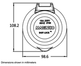 Marinco 16A 230V Shore Power Inlet Contoured Ez Lock with Enclosure - PROTEUS MARINE STORE