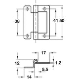 Hafele Flush Cranked Hinge in Zinc Plated Steel for 15-19mm Doors