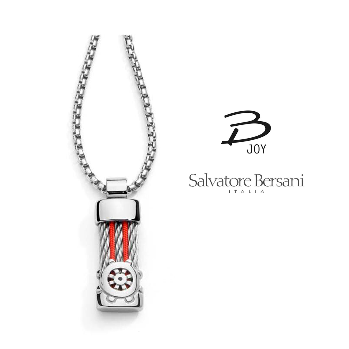 Salvatore Bersani B JOY Marine Pendant Necklace — Ships Wheel | White Chain