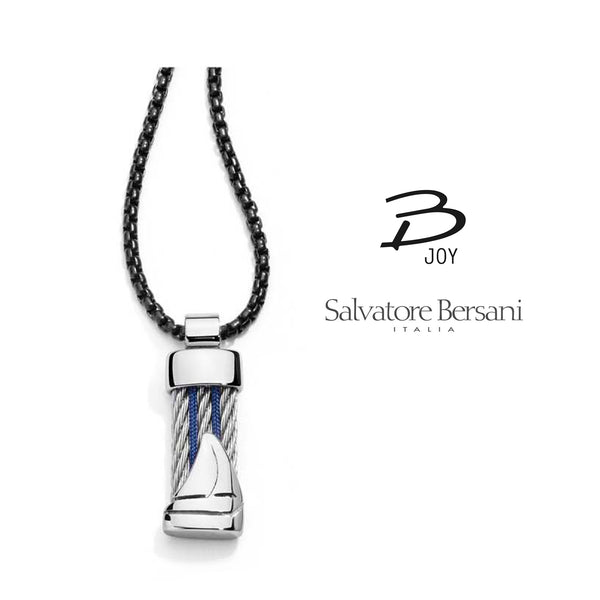 Salvatore Bersani B JOY Marine Pendant Necklace — Sailboat | Black Chain