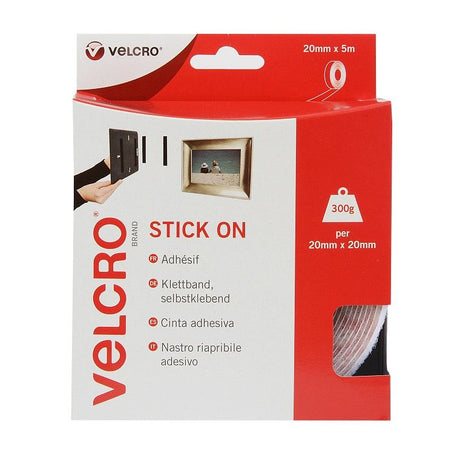 Velcro Stick On White 20mm x 5m - PROTEUS MARINE STORE