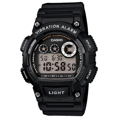 Casio W-735H-1AVEF Mens Digital Sports Watch Alarm Stopwatch 100M - Black Resin - PROTEUS MARINE STORE