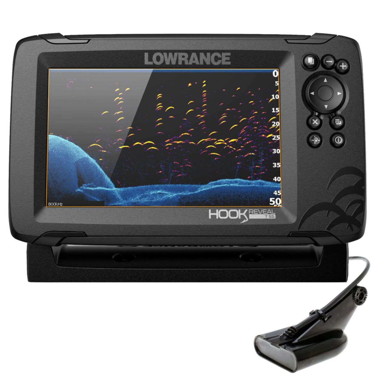 Lowrance HOOK Reveal 7 Display Fishfinder with 50/200 HDI ROW Transdu