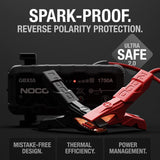 NOCO Boost X GBX55 12V UltraSafe Portable Lithium Car Jump Starter, Heavy-Duty Battery Booster Power Pack, Powerbank Charger and Jump Leads, Gray, 7.5L Petrol and 5.0L Diesel Engines, 1750A