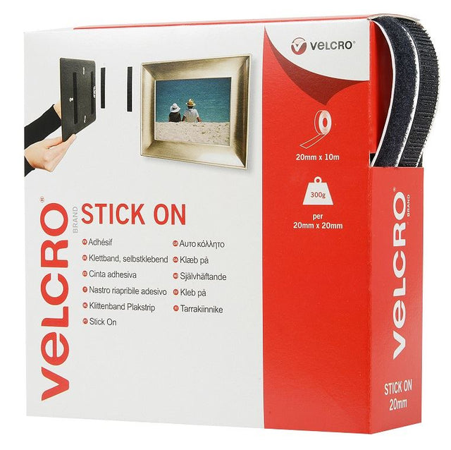 Velcro Stick On Black 20mm x 10m - PROTEUS MARINE STORE