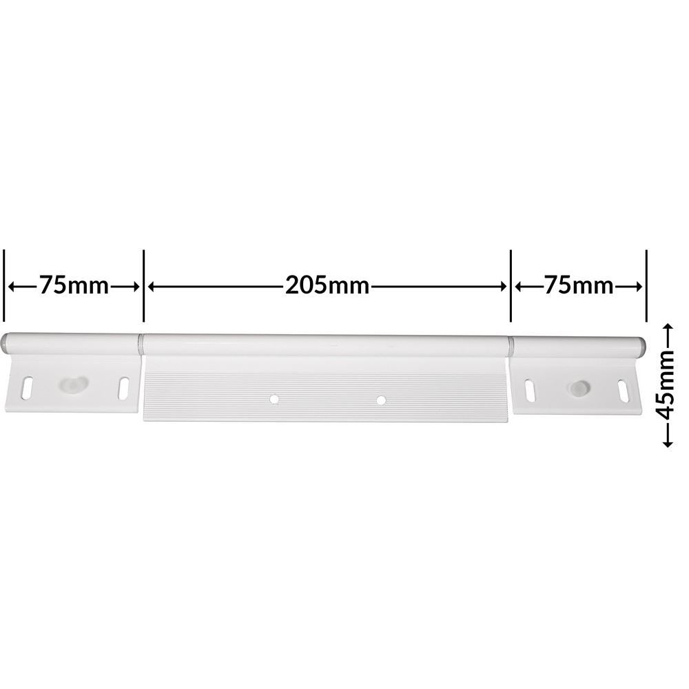 AG Hinge White 3 Leaf Exterior Motorhomes Hinge C01 - 35.5cm L x 4.5cm D