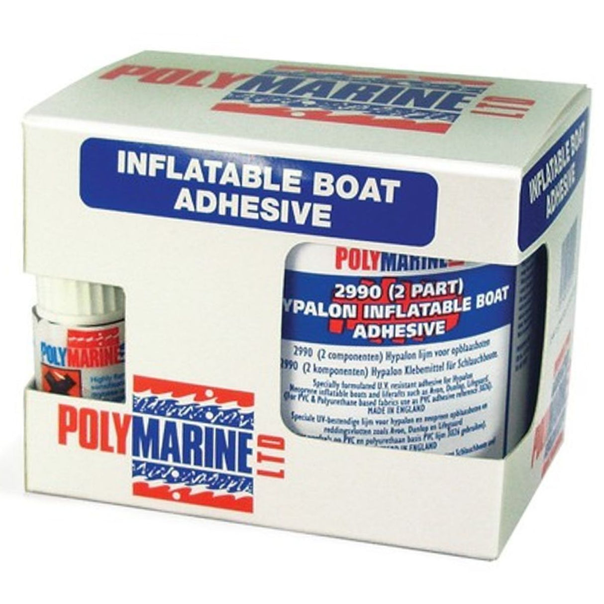 Polymarine Hypalon PVC Adhesive 2 Part 250Ml - Inflatable Boats,RIBs,Dinghy Repair Kit Glue