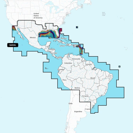 Garmin Navionics Vision+ Chart: SA004L - Mexico, Caribbean to Brazil - PROTEUS MARINE STORE