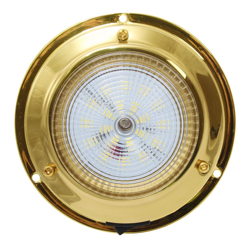 AAA 12V Brass Dome Light Natural White LED 106mm 3" Dome