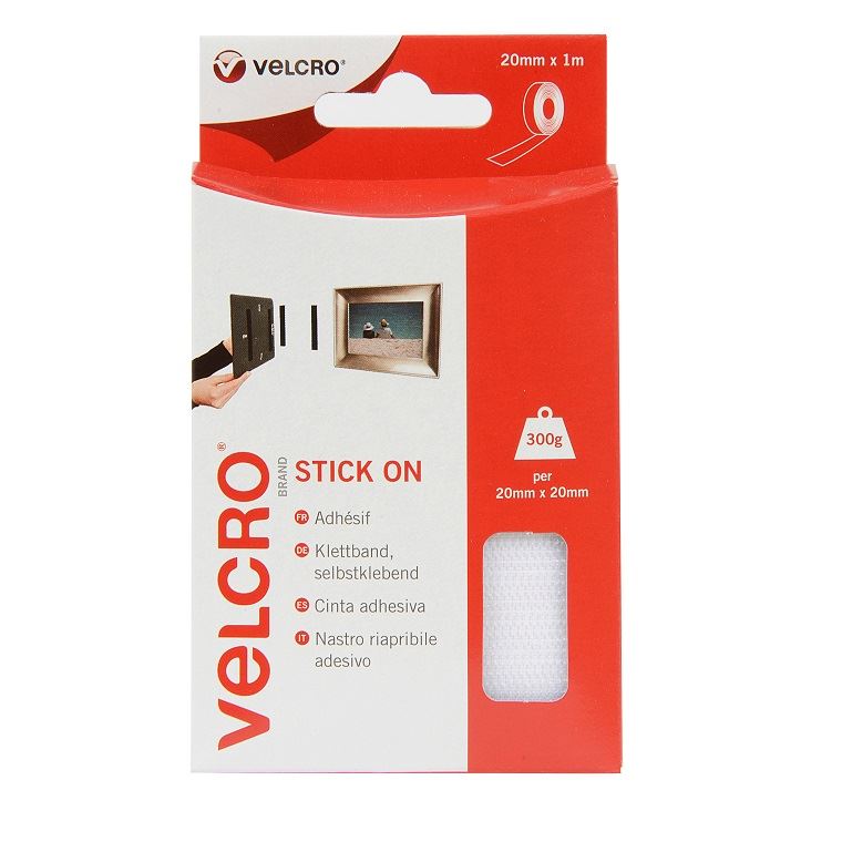 Velcro Stick On White 20mm x 100cm - PROTEUS MARINE STORE