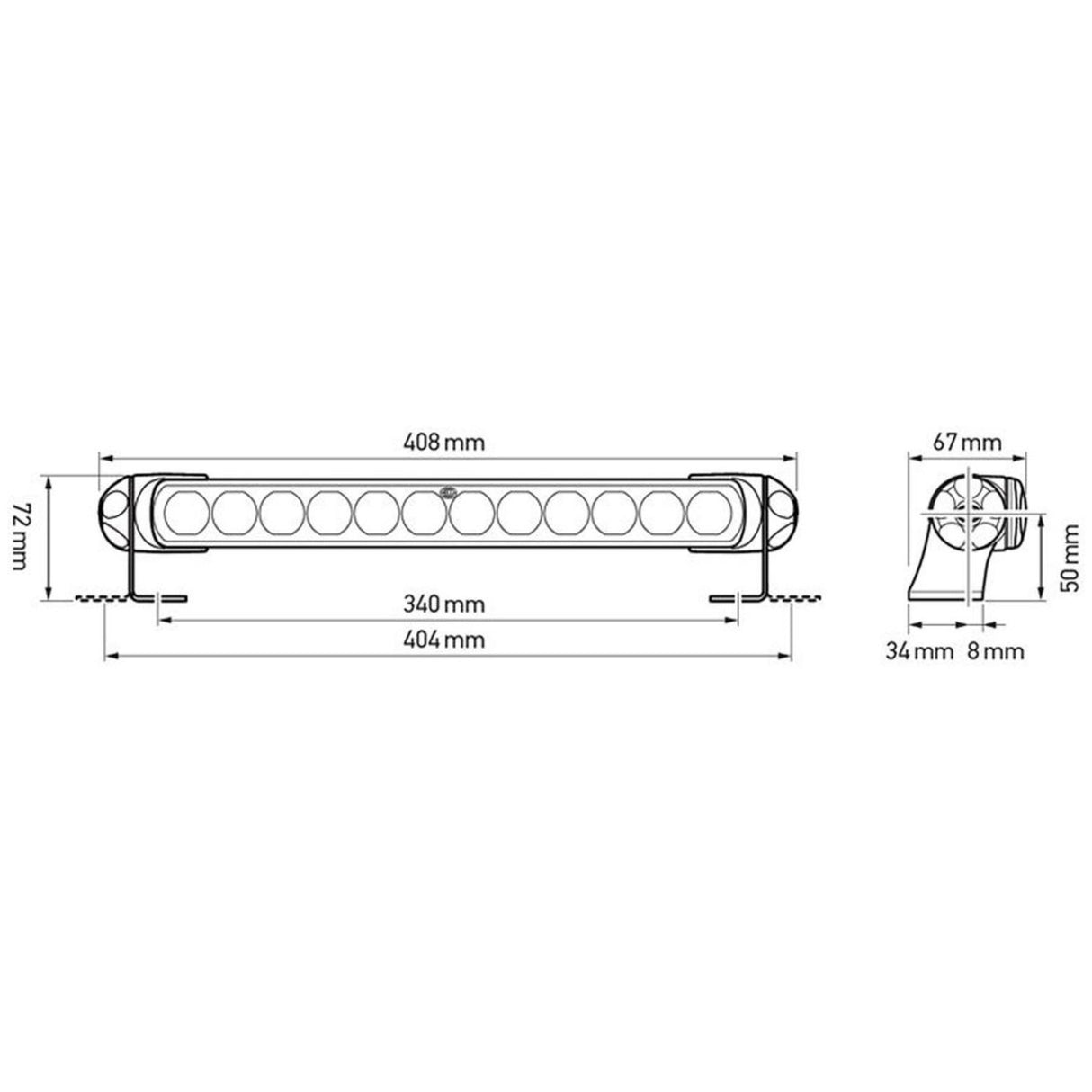 Hella Sea Hawk-350 Wide Spread LED Floodlight (Black Case)
