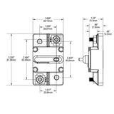 Blue Sea 285 Surface Mount Circuit Breaker 25A