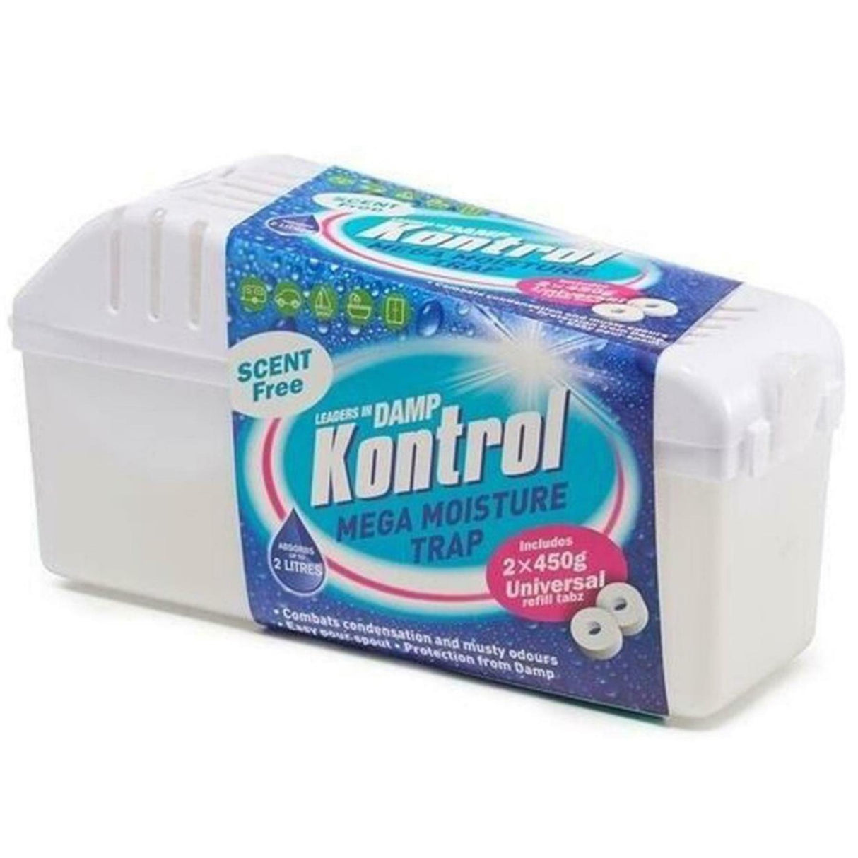 Kontrol Mega Moisture Absorber Trap Scent Free Dehumidifier - 2 Litre Capacity
