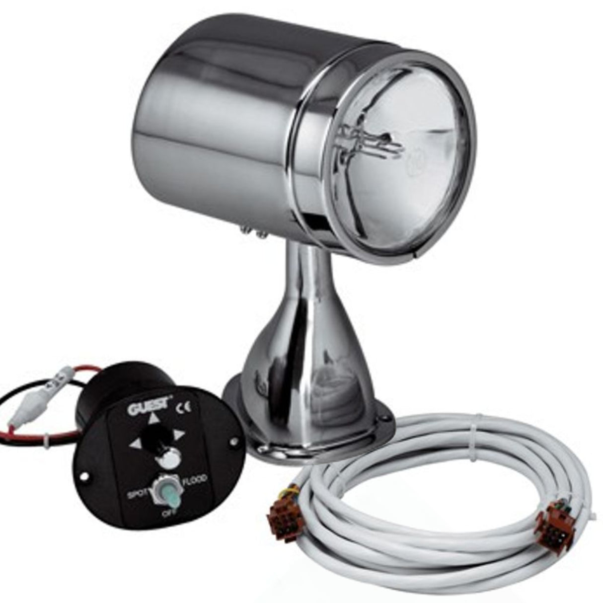 Marinco 5" Stainless Steel Spotlight Flood Kit with 15' Loom & Control 12V