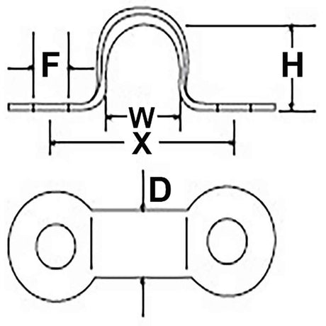 RWO H/D Stainless Steel Deck Clip H:11 x W:13 x D:4mm (x4)