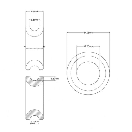 RWO Low Friction High Load Ring 13mm Bore for 6mm Line
