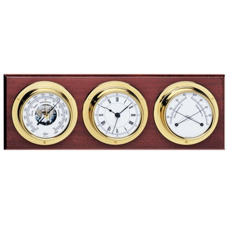 Barigo Clock/Barometer/Thermometer/Hygrometer Brass 85mm with Display - PROTEUS MARINE STORE
