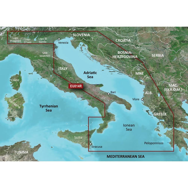 Garmin BlueChart G3 Vision Regular Area - VEU014R Italy, Adriatic Sea - PROTEUS MARINE STORE