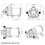 Acqua-Flo 12V 55 PSI 11LPM 3-Chamber Diaphragm Water Pump for Boat Marine RV