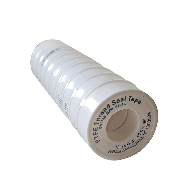 Water PTFE Plumbers Thread Seal Tape 12mm x 12m 10pk - PROTEUS MARINE STORE