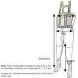 Snowbee STX2 Zip Front Breathable Stockingfoot Waders - XS