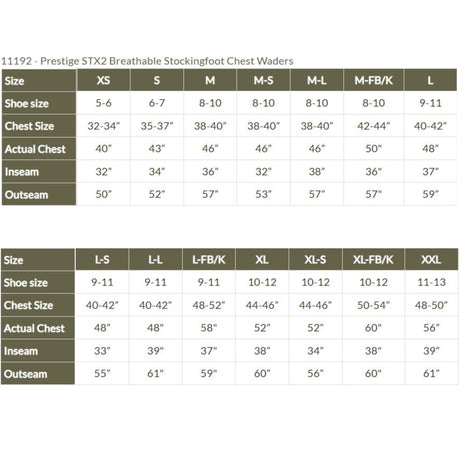 Snowbee STX2 Breathable Stockingfoot Waders - XXL