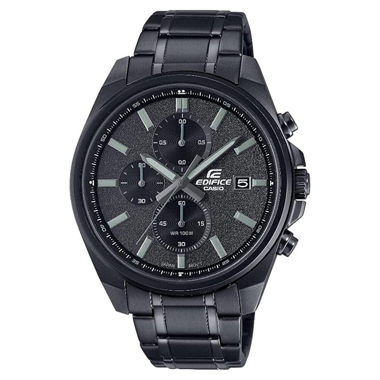 Casio Edifice Men Chronograph Quartz Watch with Stainless Steel Bracelet│Black - PROTEUS MARINE STORE