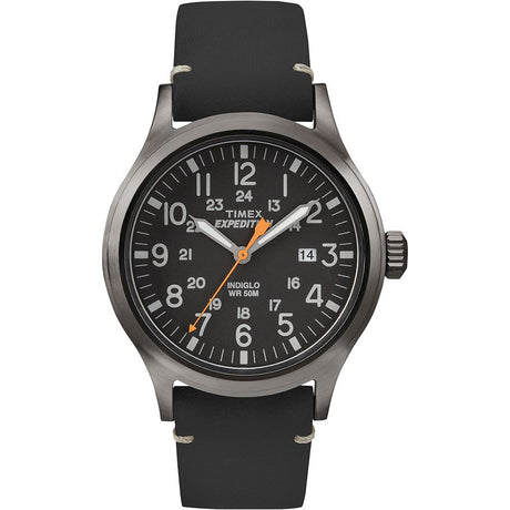 Timex Expedition Scout Mens Watch with Black Leather Strap TW4B01900 - PROTEUS MARINE STORE