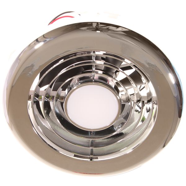 SwiftAir Extractor Fan and Light 12V White Chrome Ideal for Marine & Leisure