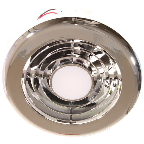 SwiftAir Extractor Fan and Light 12V White Chrome Ideal for Marine & Leisure