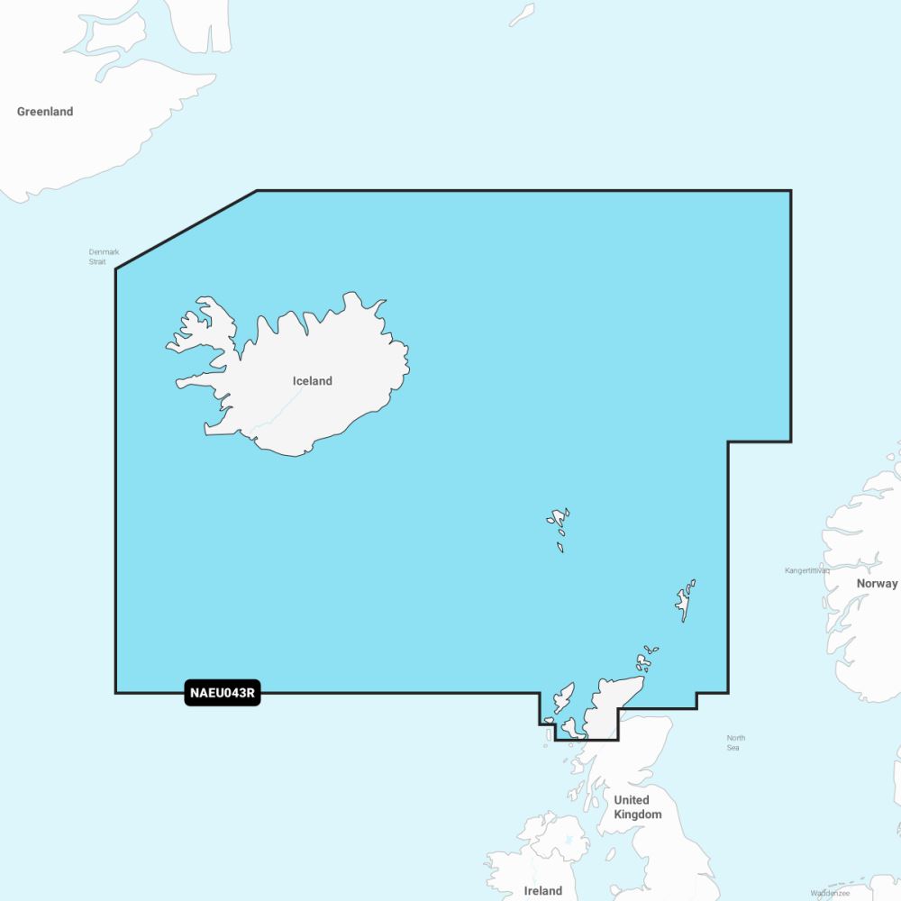 Navionics+ Regular Chart: EU043R -  Iceland to Orkney - PROTEUS MARINE STORE