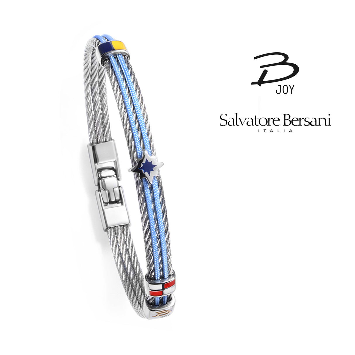 Salvatore Bersani B JOY Marine Bracelet — Nautical Star | Light Blue Cord