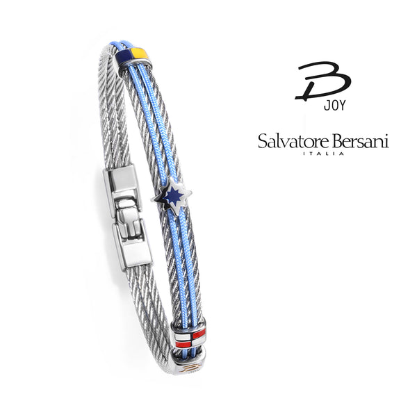 Salvatore Bersani B JOY Marine Bracelet — Nautical Star | Light Blue Cord