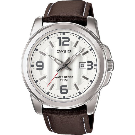 Mens Analogue Watch - Brown with Silver Case - PROTEUS MARINE STORE