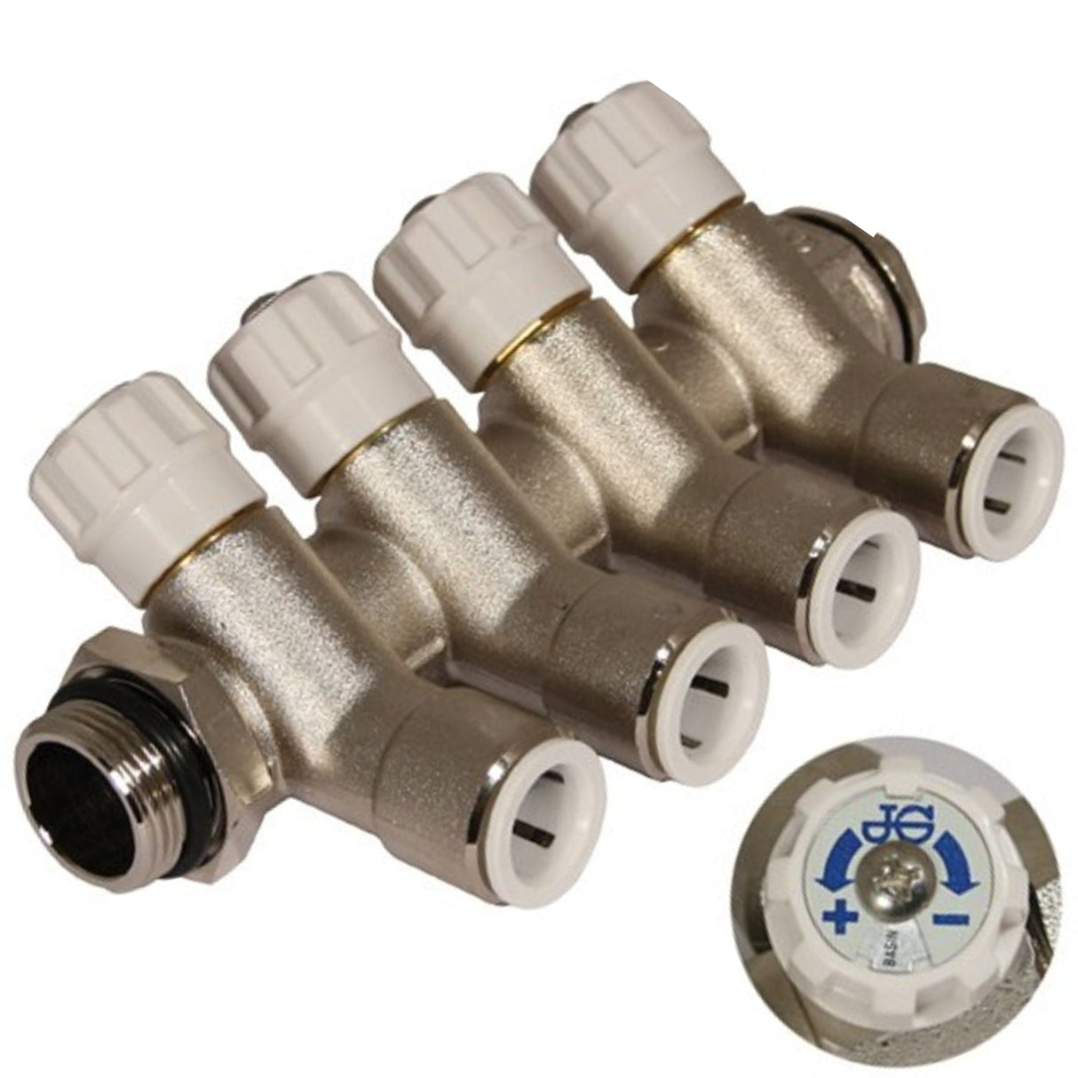 JG Speedfit Brass Manifold 4 Port 3⁄4″ × 15mm - White Hot/Cold