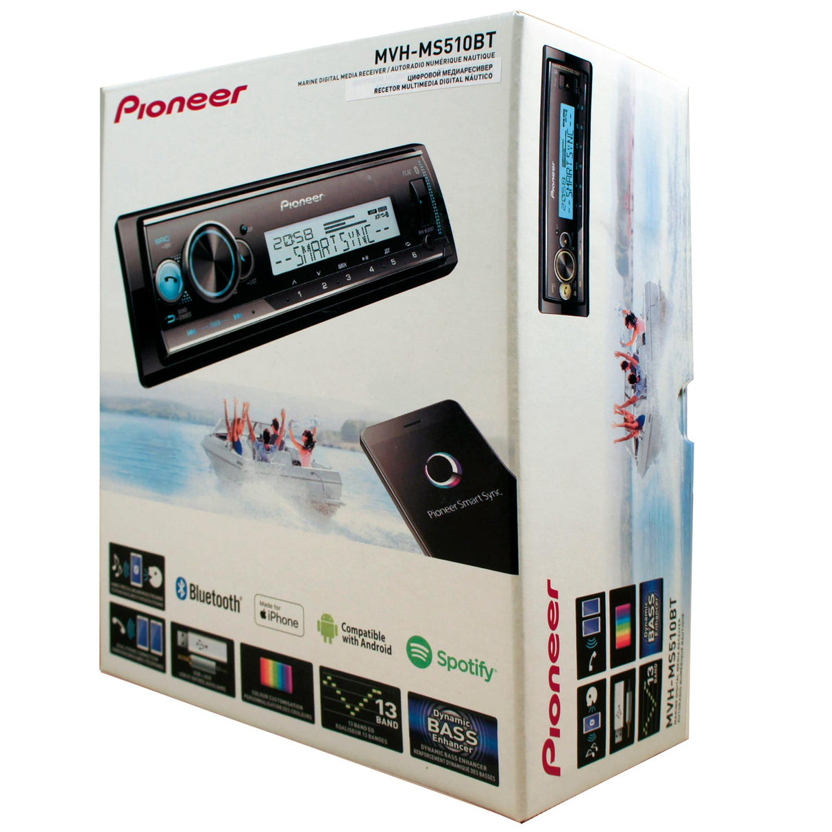 Pioneer MVH-MS510BT Marine Radio Digital Media Receiver 1-DIN Bluetooth USB Spotify & MIXTRAX - PROTEUS MARINE STORE