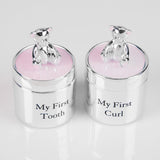 Bambino Silverplated First Tooth & Curl Set Pink