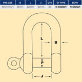 AG Galvanised Bow Shackle 8mm (5/16") (Each)