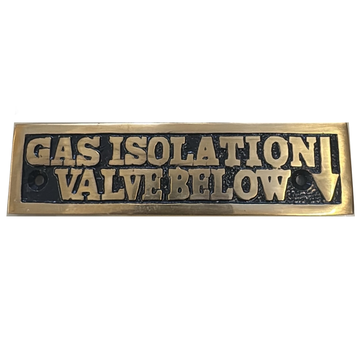 AG Gas Isolation Valve Name Plate Brass