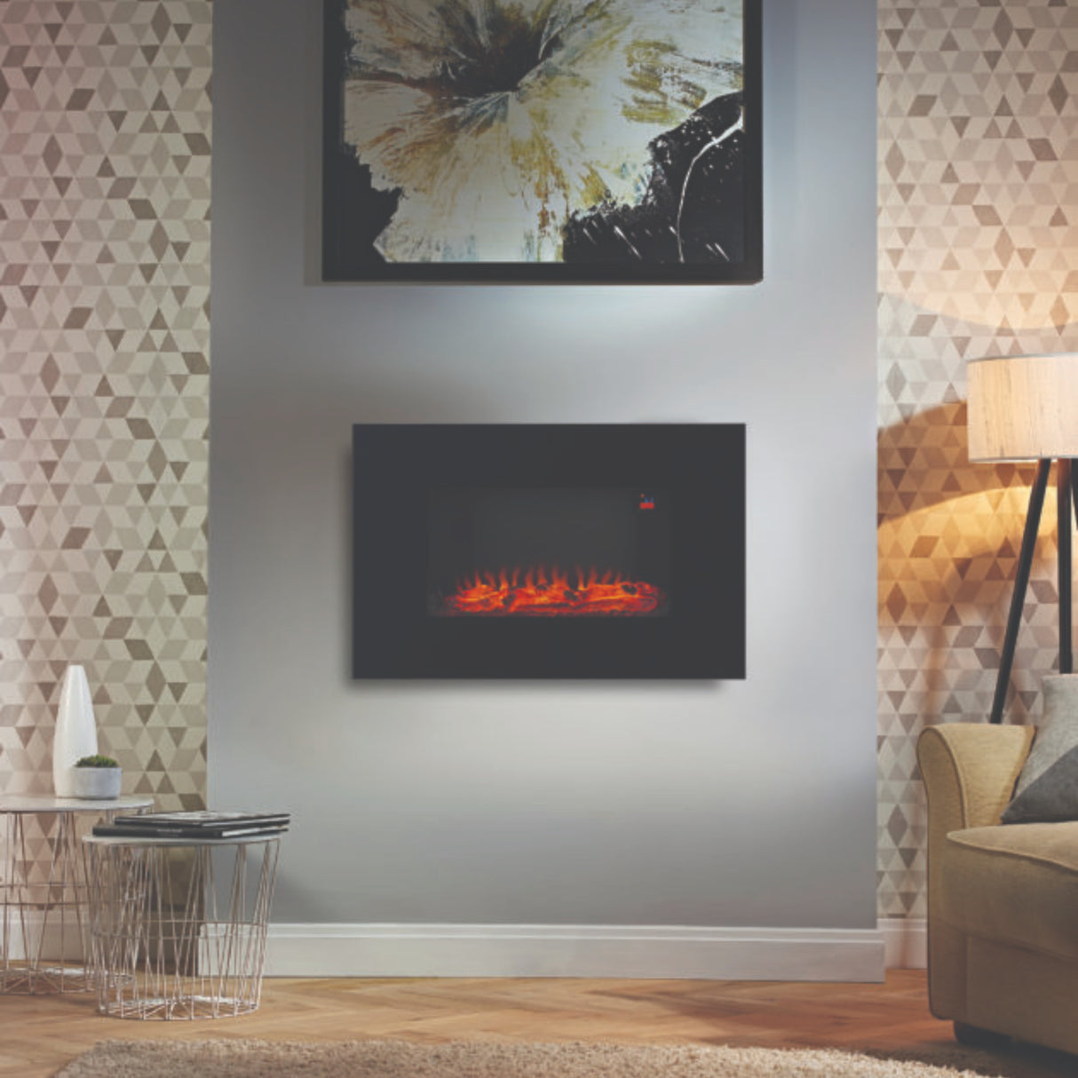 Focal Point Charmouth 1.8kw Heat LED Electric Fire Wall Hung