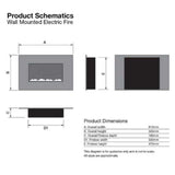 Focal Point Charmouth 1.8kw Heat LED Electric Fire Wall Hung